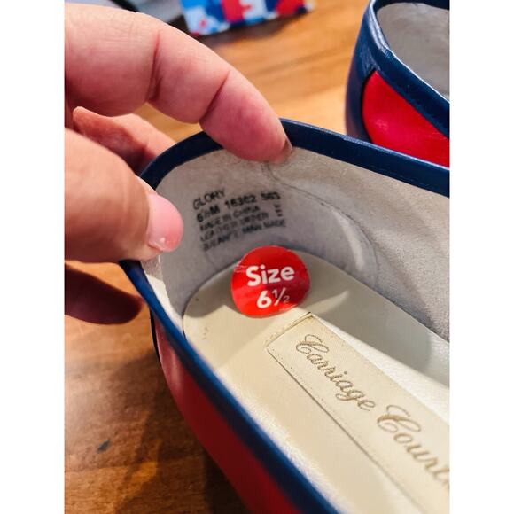 Carriage Court Glory Red White Blue 6.5 M 4th July patriotic Loafer Shoe - Picture 4 of 6